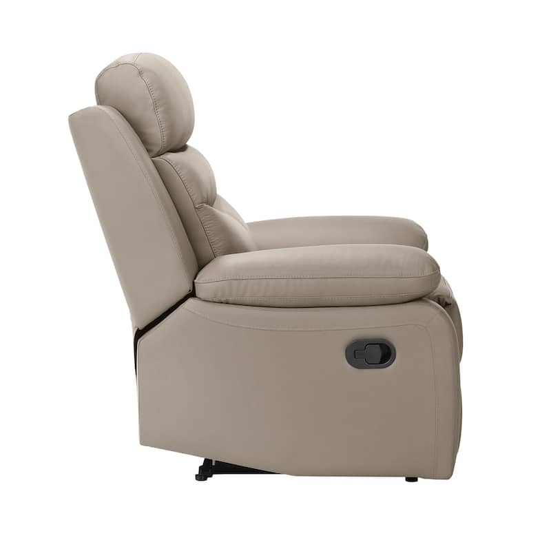 Peperomia 41" Leather Manual Recliner - Tab Pull Reclining Motion