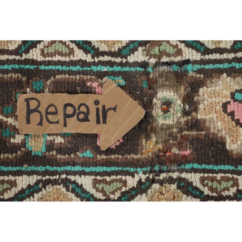 Hamedan Persian Vintage Rug Hand-Knotted Wool Carpet - 7'2"x 10'2"