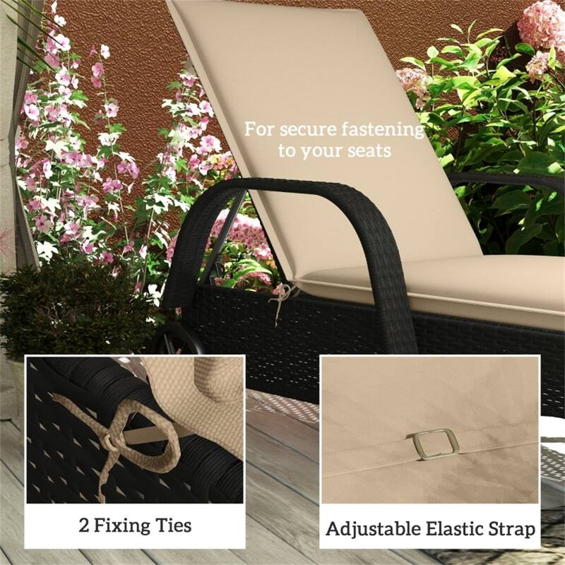 Polyester Foam Outdoor Lounge Chair Cushions Set of 2 - 76" L x 22.8" W x 2.4" D
