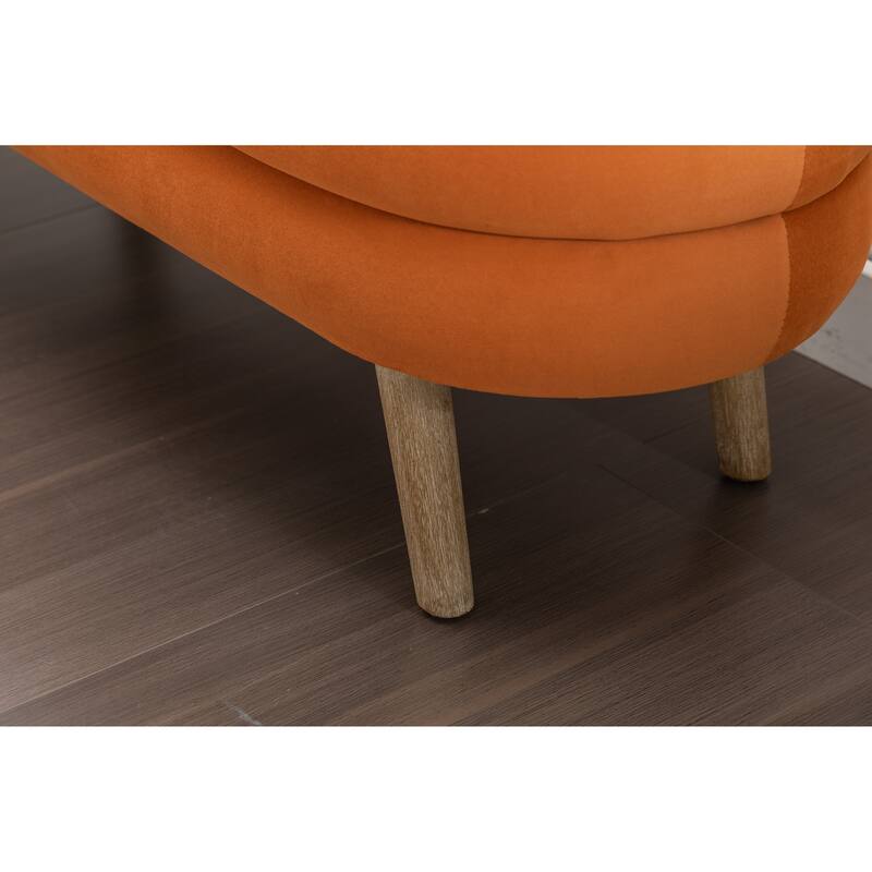 Upholstered Storage Bench with Wooden Legs
