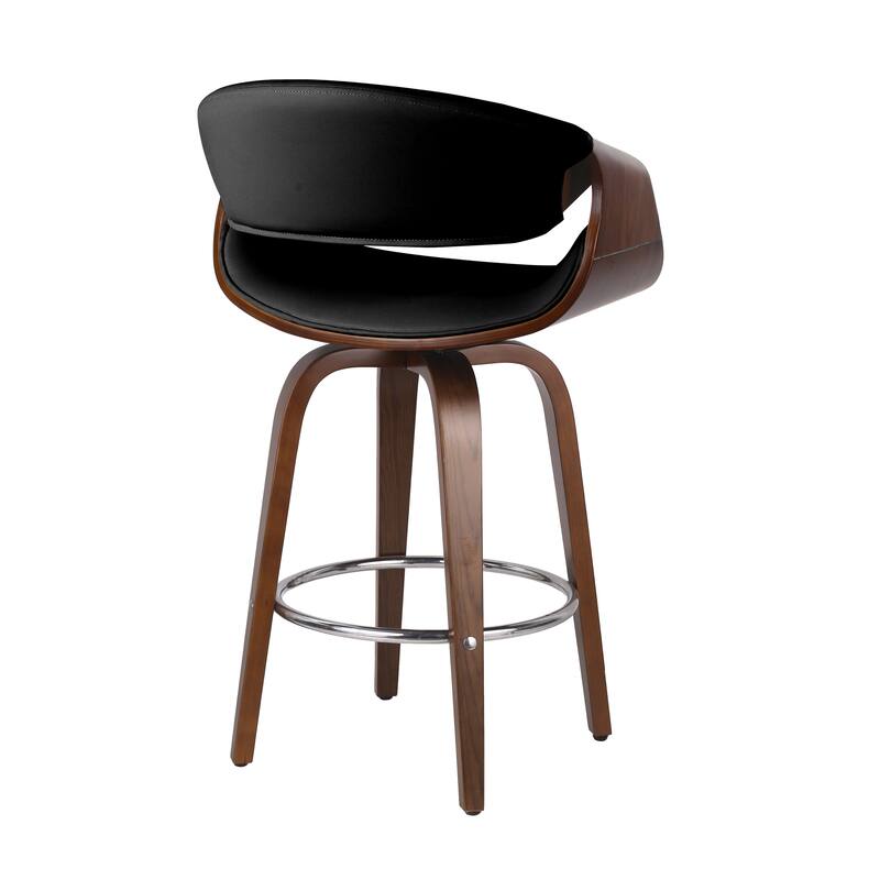 Porthos Home Hadas Counter Stool, PU Leather Seat & Back, Beechwood Legs