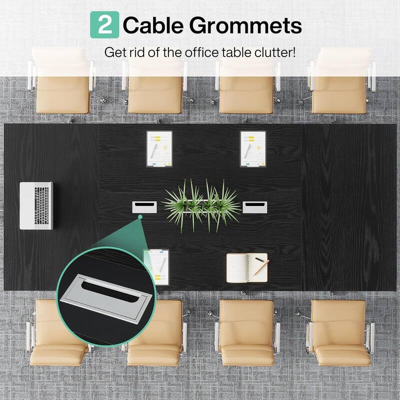 8FT Conference Table, Large Meeting Table for 10 People