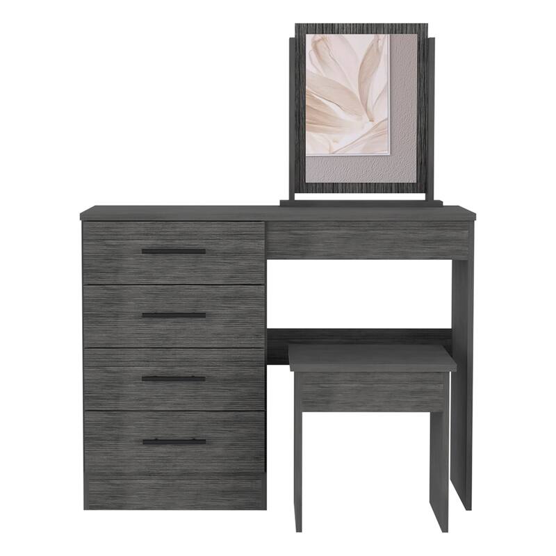 TUHOME Kaia Makeup Dressing Table with Mirror and 4 Drawers