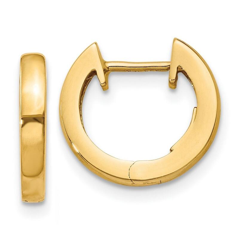 Curata 10k Yellow Gold Polished 9x2.5mm Hinged Hoop Earrings