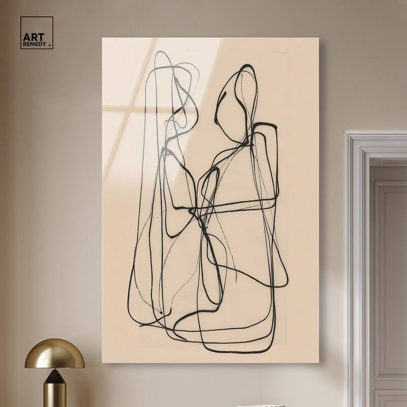 Embrace of Lines I Acrylic by Art Remedy, Ready to Hang