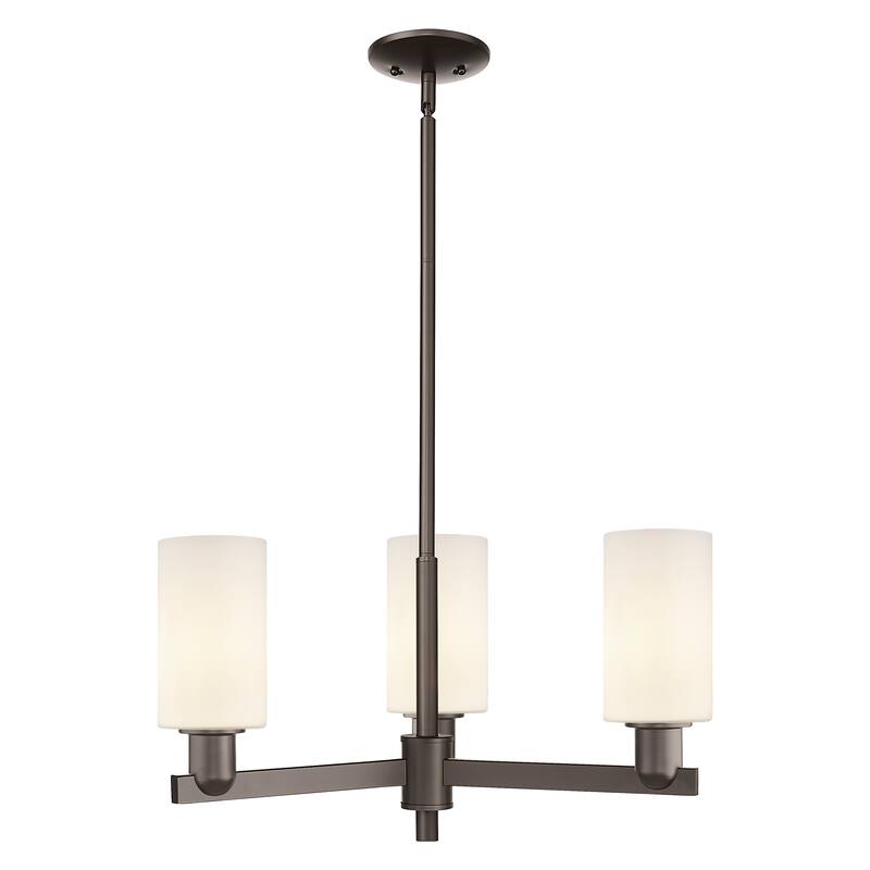 Innovations Lighting Endless Possibilities Arcadia - Clymer - 3 Light 26" Stem Hung Chandelier - Polished Nickel/Matte White