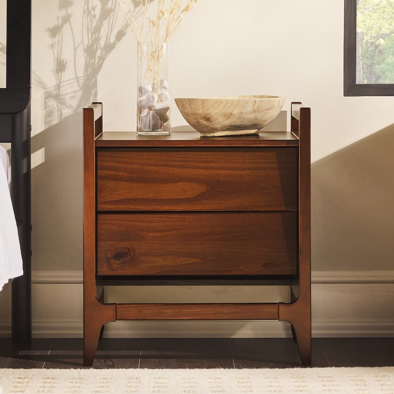 Middlebrook Designs Mid-Century Modern Solid Wood Nightstand - Walnut