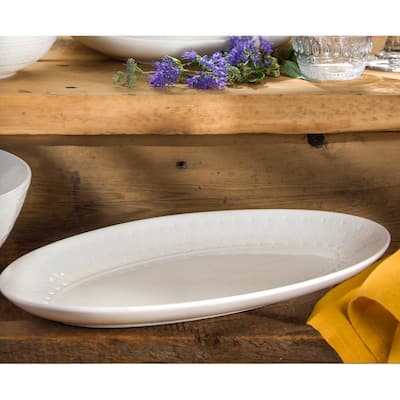 Euro Ceramica Fez 12.75" Oval Platter - 15.75 in. x 8.75 in. x 1.3 in.