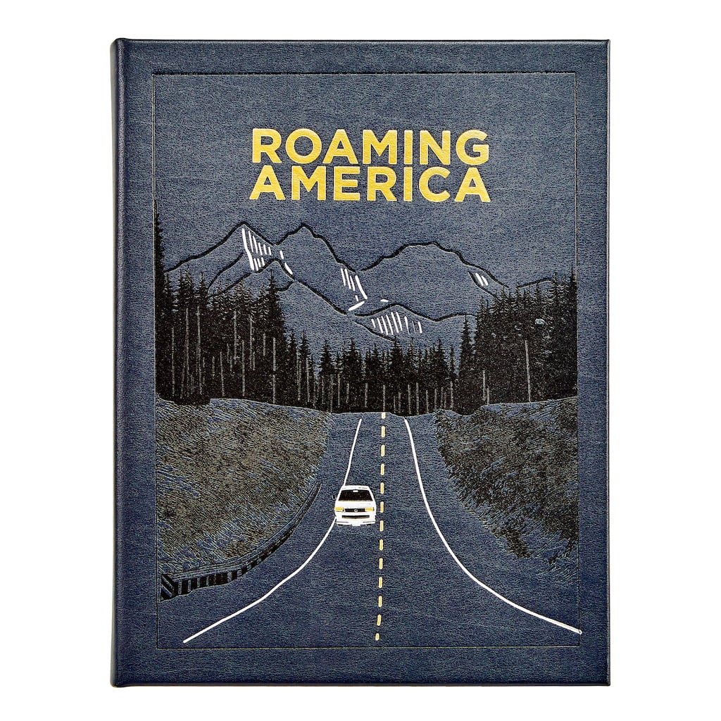 Graphic Image Roaming America Coffee Table Book, Leather, Navy