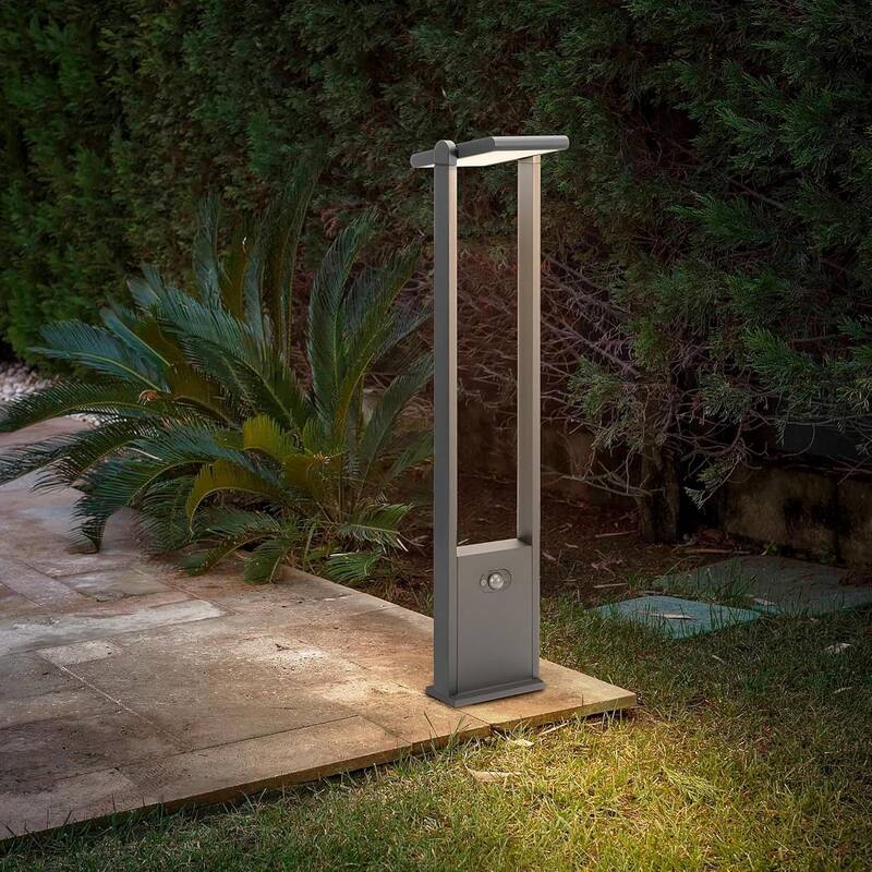 Dusk to Dawn Solar Outdoor Landscape Path Light Exterior Motion Sensor Lights IP65 Waterproof Energy-Saving Lantern - Black