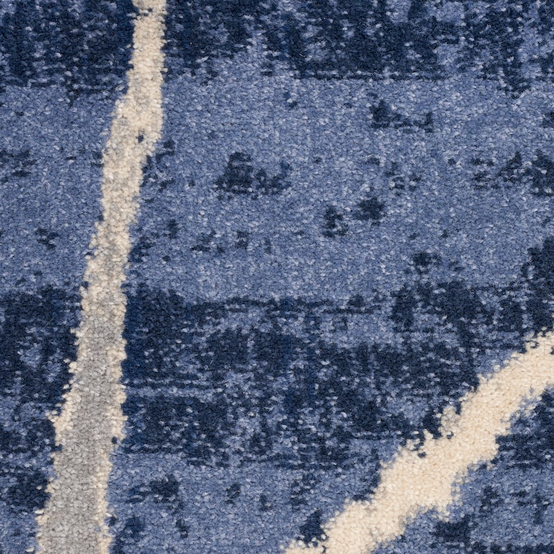 Calvin Klein River Flow Indoor only Abstract Area Rug - 8' x 10' - Blue - Rectangle