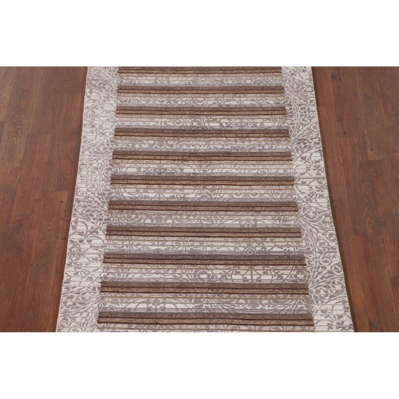 Modern Accent Rug Handmade Indian Abstract Wool Carpet - 2'9"x 5'2"