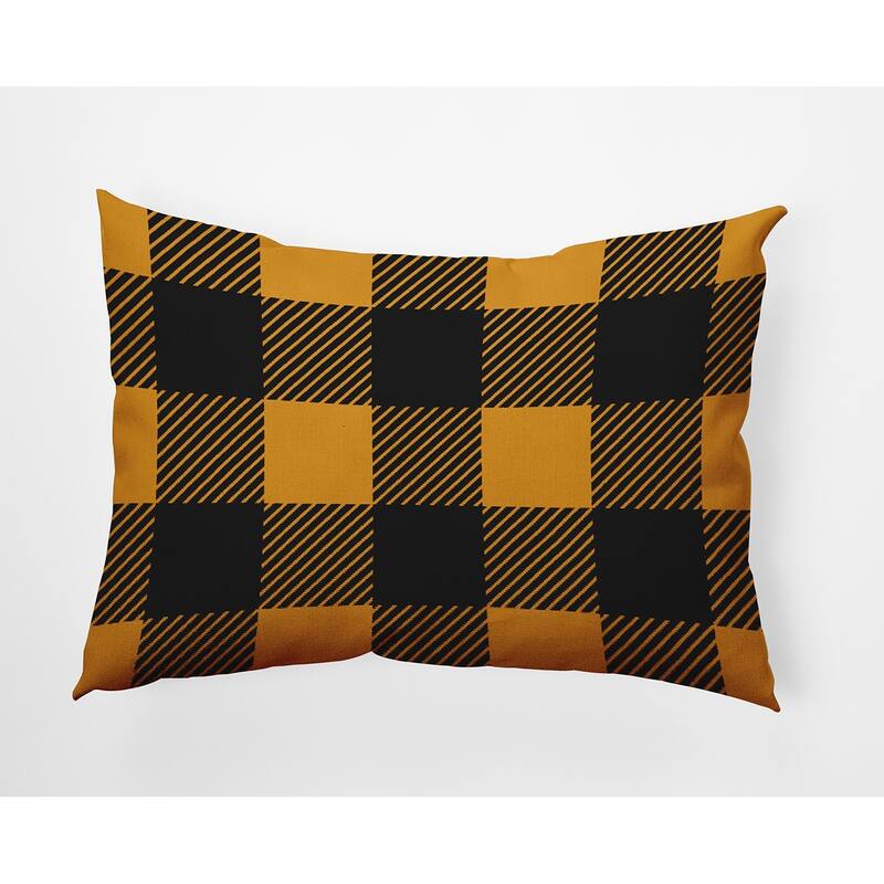 Buffalo Plaid Accent Pillow - Yellow - 14" x 20"