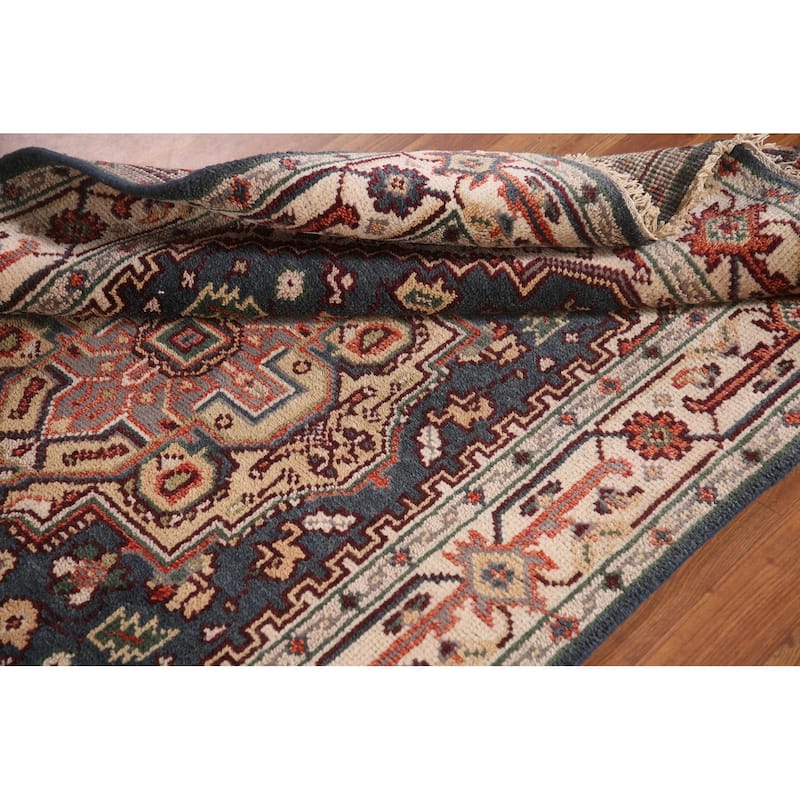 Blue Heriz-Serapi Oriental Accent Rug Handmade Wool Carpet - 4'0"x 6'0"