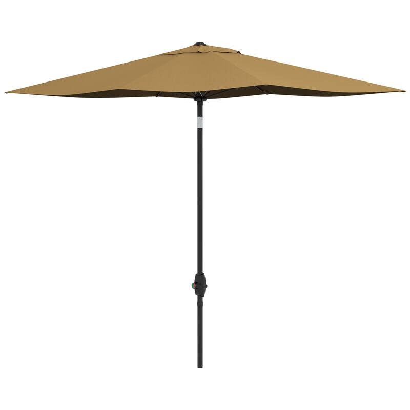 Rectangular Market Umbrella Patio Outdoor Table Umbrella with Crank and Push Button Tilt, for Garden Backyard Pool