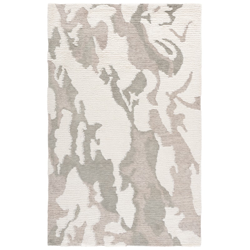 SAFAVIEH Handmade Casablanca Drenusha Modern Wool Rug - 5' x 8' - Grey/Ivory