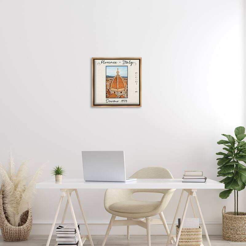 Stupell Florence Italy Travel View Framed Floater Canvas Wall Art Design By Val Rhodes
