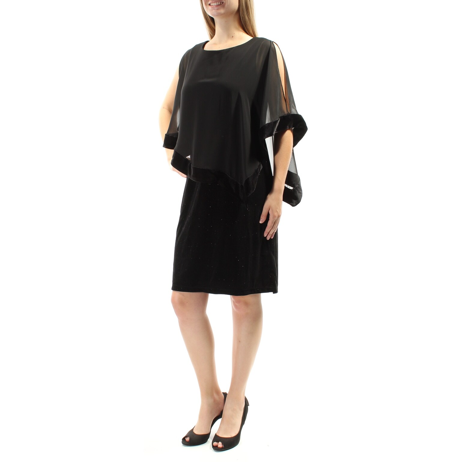 black glitter velvet high neck dress