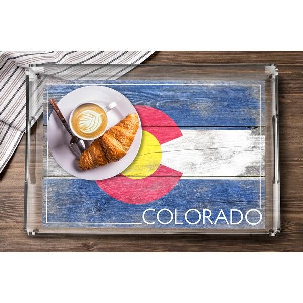 Shop Colorado State Flag Barnwood Painting Lantern Press Artwork Acrylic Serving Tray Acrylic Serving Tray Free Shipping Today Overstock 13607549