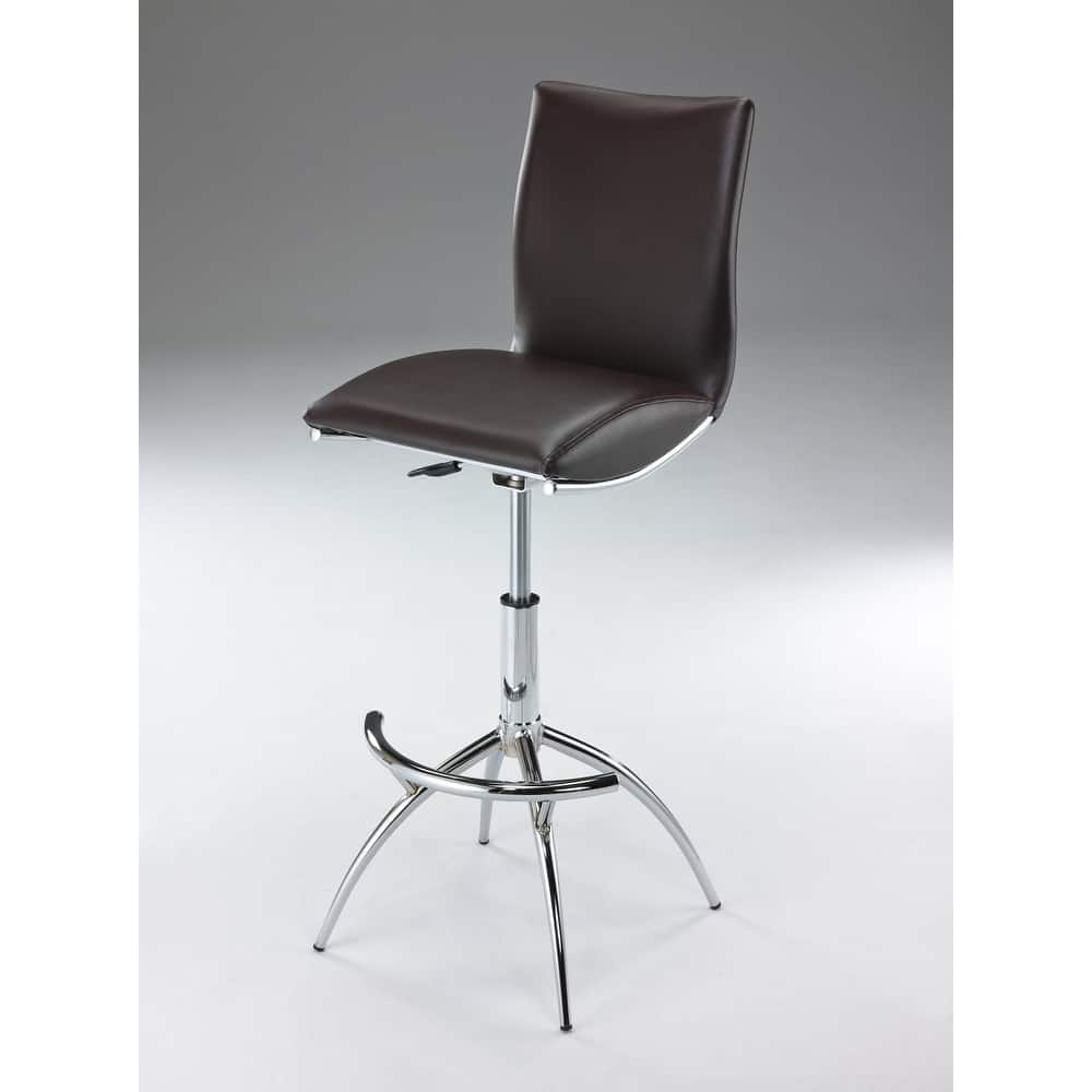 Adjustable Swivel Faux Leather Barstool (Set of 2)