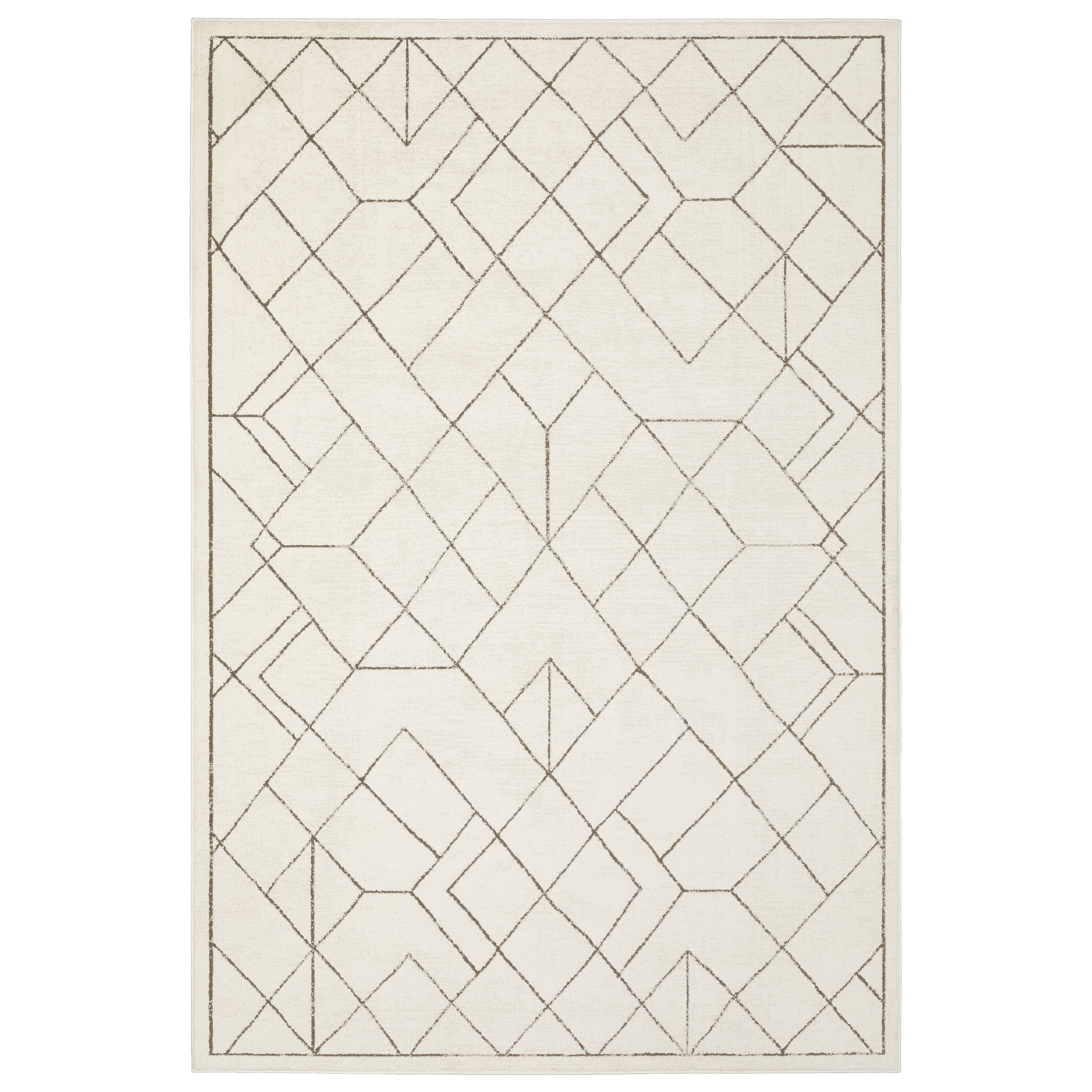 Style Haven Ripley Facets Geometric Ivory/ Taupe Mixed Pile Area Rug
