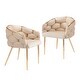 preview thumbnail 5 of 13, Set of 2 Luxury Handmade Accent Chair with Gold Legs, Modern Velvet Armchair for Living Room and Bedroom