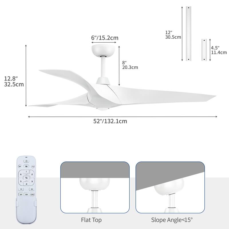 Moasis 52" 3-Blade Smart Ceiling Fan