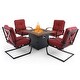 preview thumbnail 12 of 10, PHI VILLA Auto-ignition 5-piece Gas Fire Pit Table and Chair Set