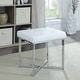 preview thumbnail 1 of 4, Carolina Living Summer Vanity Bench - White/Chrome White, Chrome