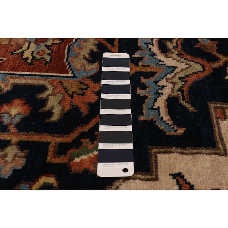 ECARPETGALLERY Hand-knotted Jules Sultane Dark Navy Wool Rug - 8'7 x 11'6