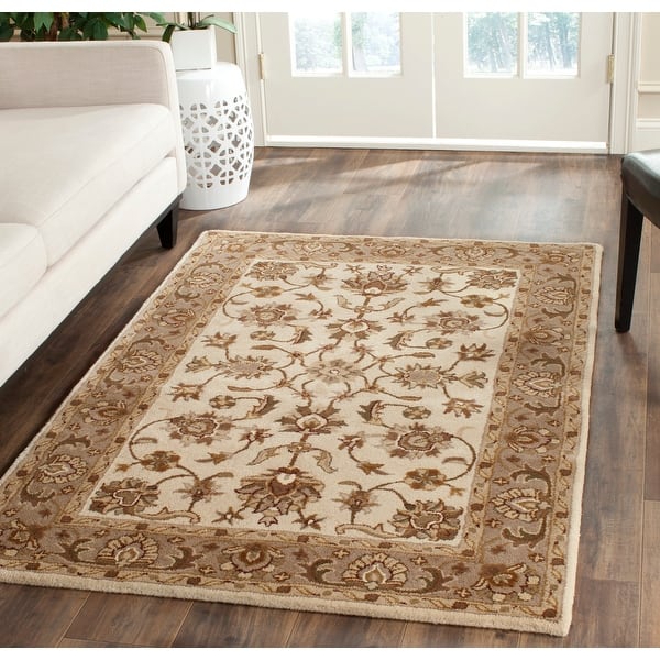 slide 2 of 10, SAFAVIEH Handmade Stratford Vidija Traditional Oriental Wool Rug 4' x 6' - Ivory/Dark Beige - Rectangle