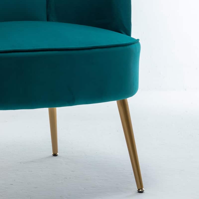 US Pride Furniture Stylish Velvet Armchair with Gold Metal Legs Comfortable Accent Chair