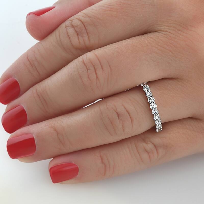 1 1/2 Ct Diamond Eternity Wedding Ring White Gold