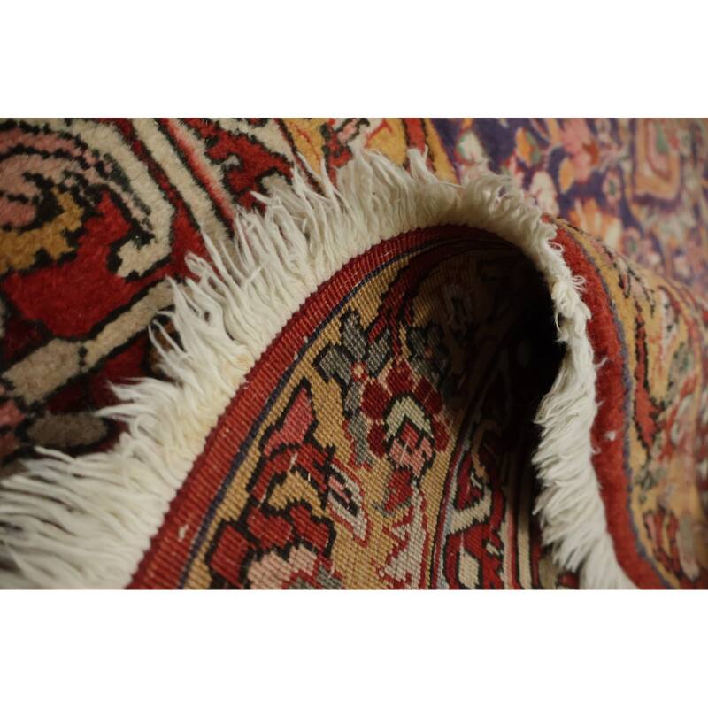 Hand Knotted Oriental 100% Wool Carpet Traditional All-Over Navy Blue & Blues Bidjar Area Rug - 10' 5'' X 7' 4''