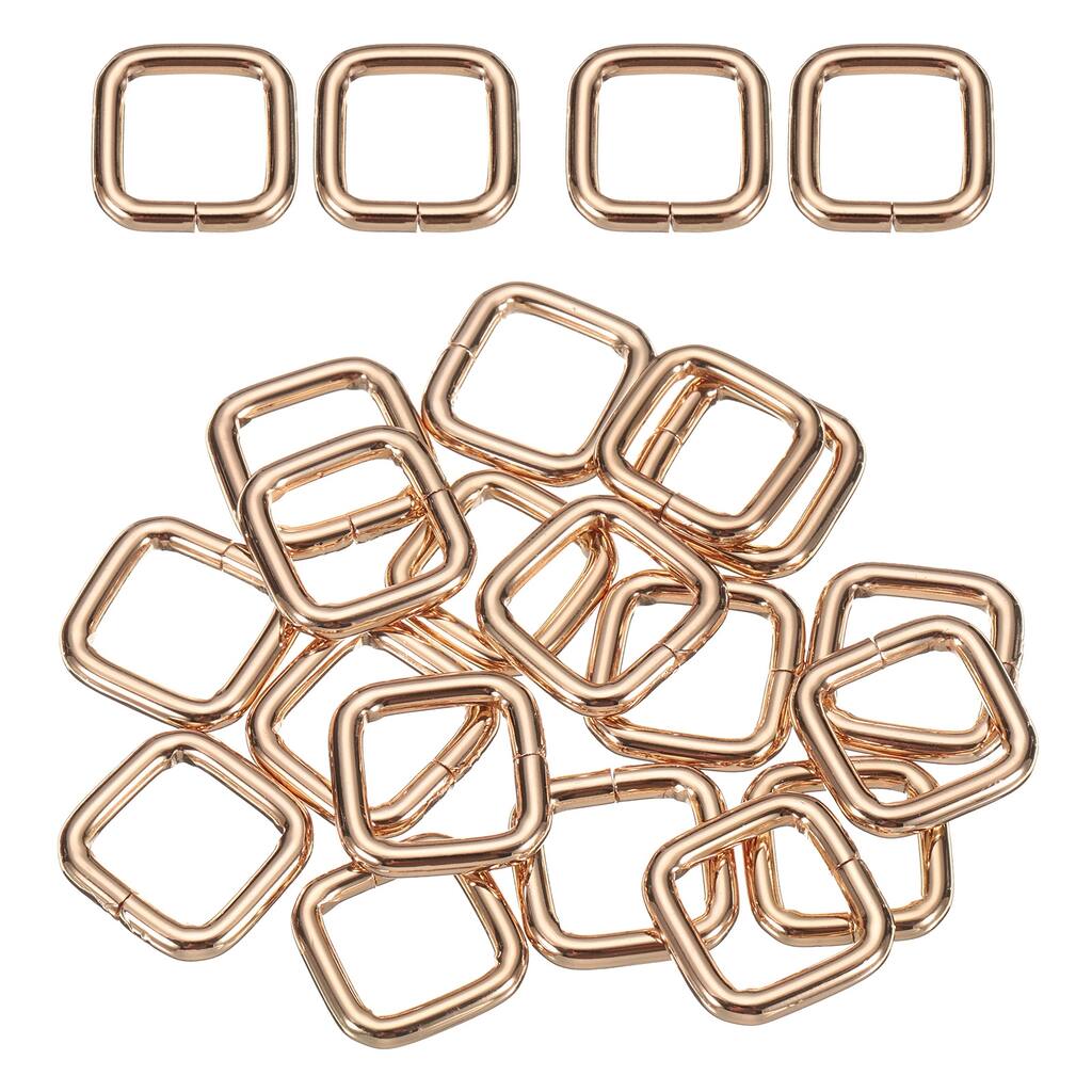 18Pcs Metal Rectangle Ring Buckles, Square Strap,