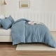 preview thumbnail 18 of 33, 3 Pieces Lightweight Summer Seersucker Bedding Comforters Sets