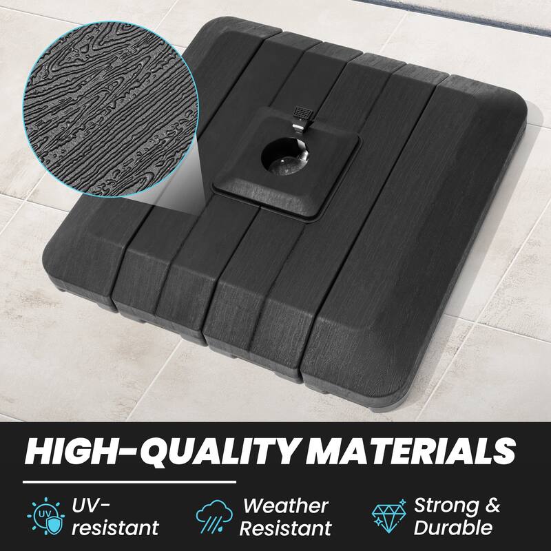 Outdoor 11 x 9 FT Patio 360 Degree Rotation Cantilever Umbrella with 4-Piece Umbrella Base