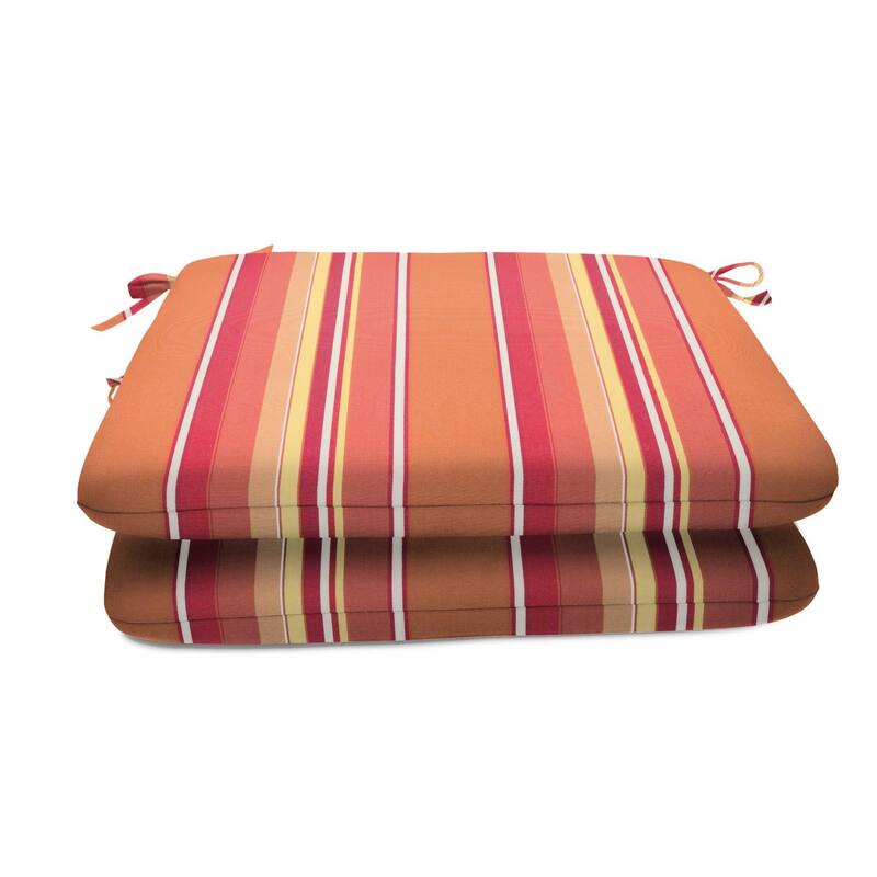 Sunbrella Solid fabric 20 in. Square seat pad with 17 options (2 pack) - Dolce Mango