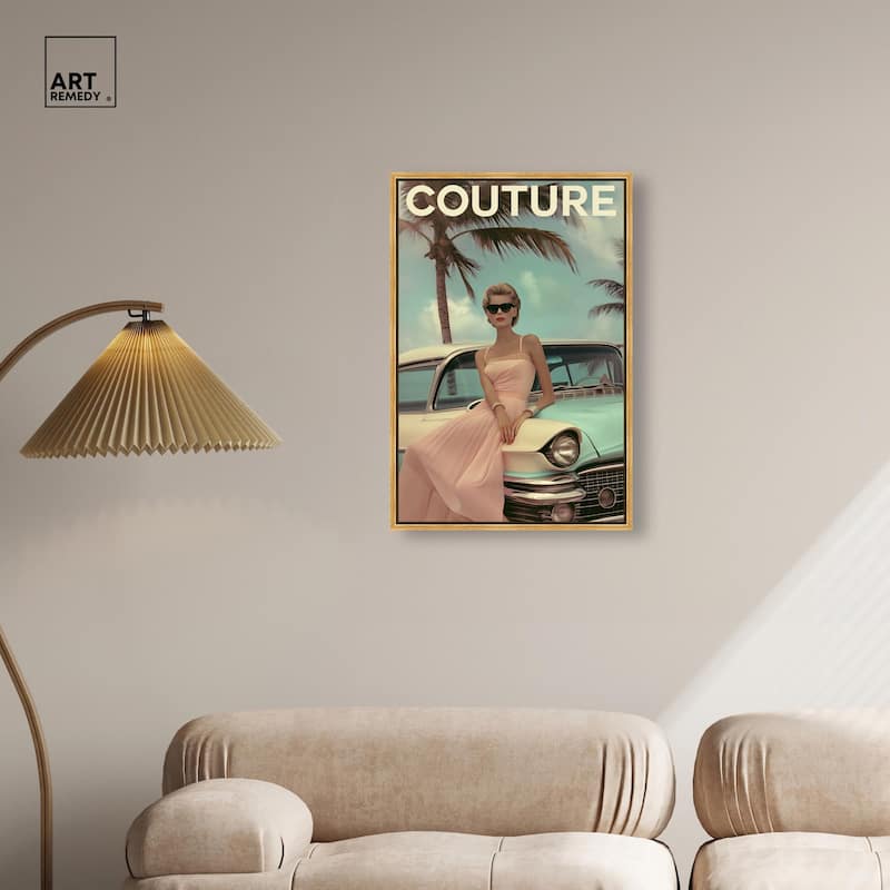 Vintage Beach Car Cover Canvas by Art Remedy