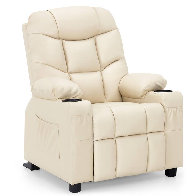 MCombo Big Kids Recliner Chair with Cup Holders - 28.3"(L)x26.0"(W)x34.2"(H)