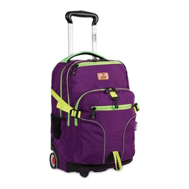 purple rolling backpack