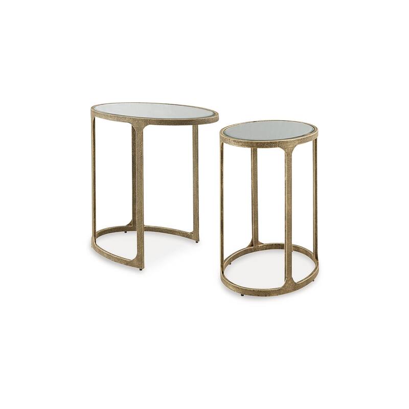 Signature Design by Ashley Irmaleigh Gold/Clear Accent Table (Set of 2) - 22"W x 15.5"D x 24.13"H