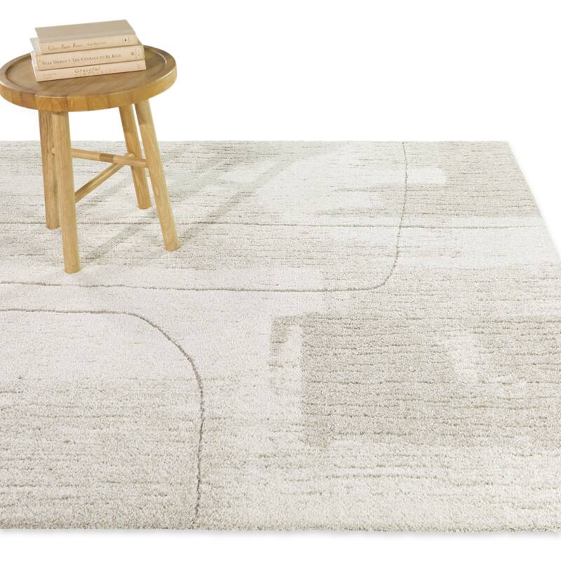 Northam Modern Abstract Area Rug - 5'3" x 7' - Cream - Rectangle