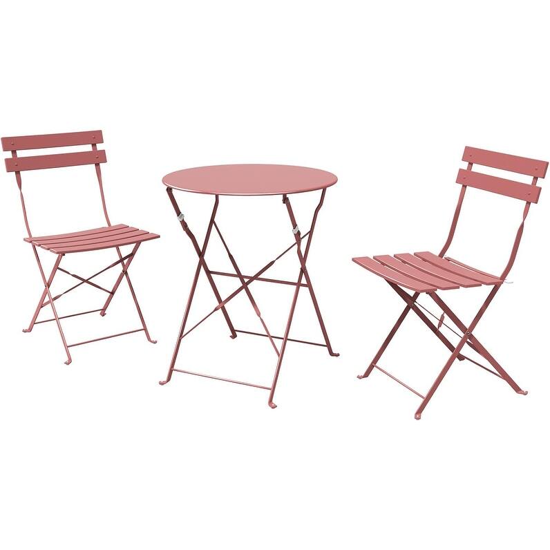 3-Piece Bistro Set Folding Outdoor Furniture Sets with Premium Steel Frame Portable Design for Bistro & Balcony
