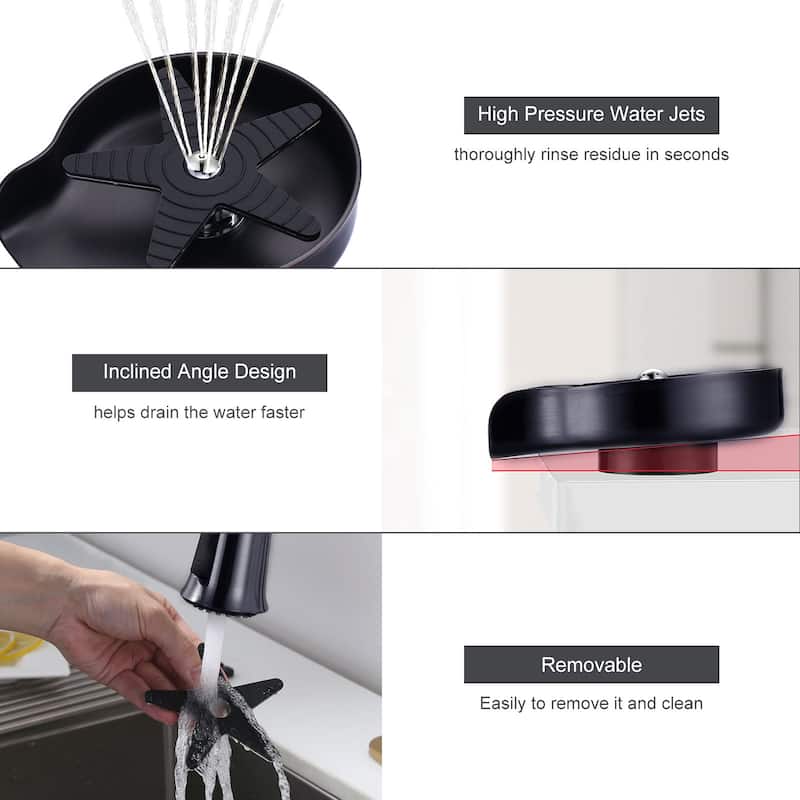 Metal Glass Rinser for Kitchen Sink