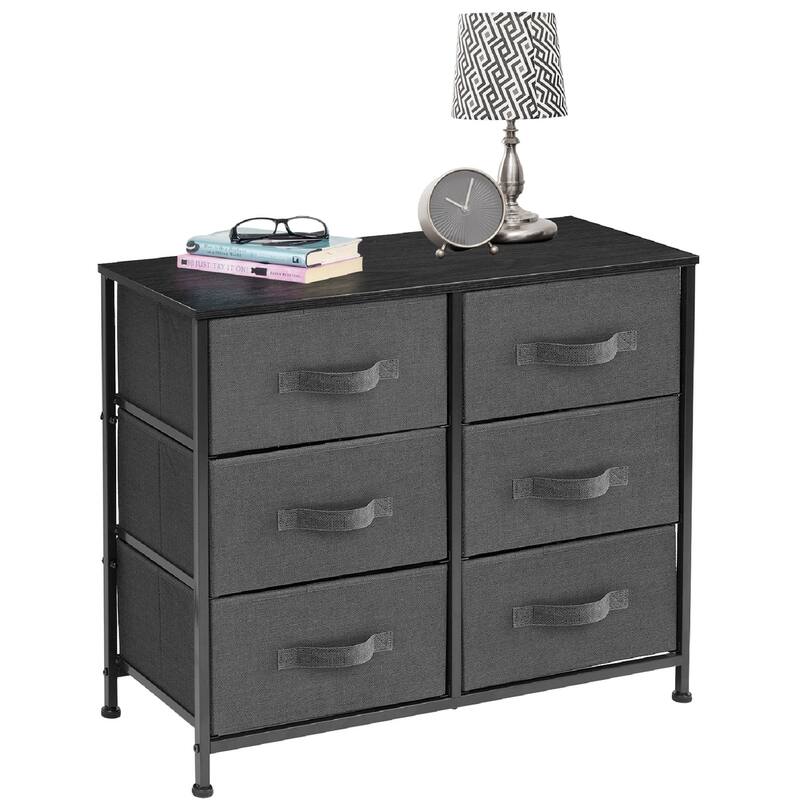 Extra Wide Dresser Organizer With 6 Drawers - Black