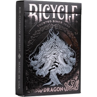 Bicycle Black Dragon Silver Foil Premium Playing Cards - Bed Bath