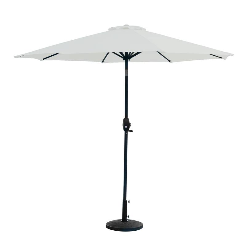 9 Ft Aluminum Patio Umbrella with Decorative Base