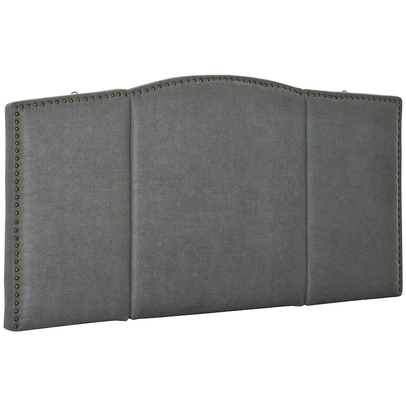 HOMCOM Upholstered Headboard, Bedhead Board with Nail Head Trim, Home Bedroom Decoration for 58.25'' Bed