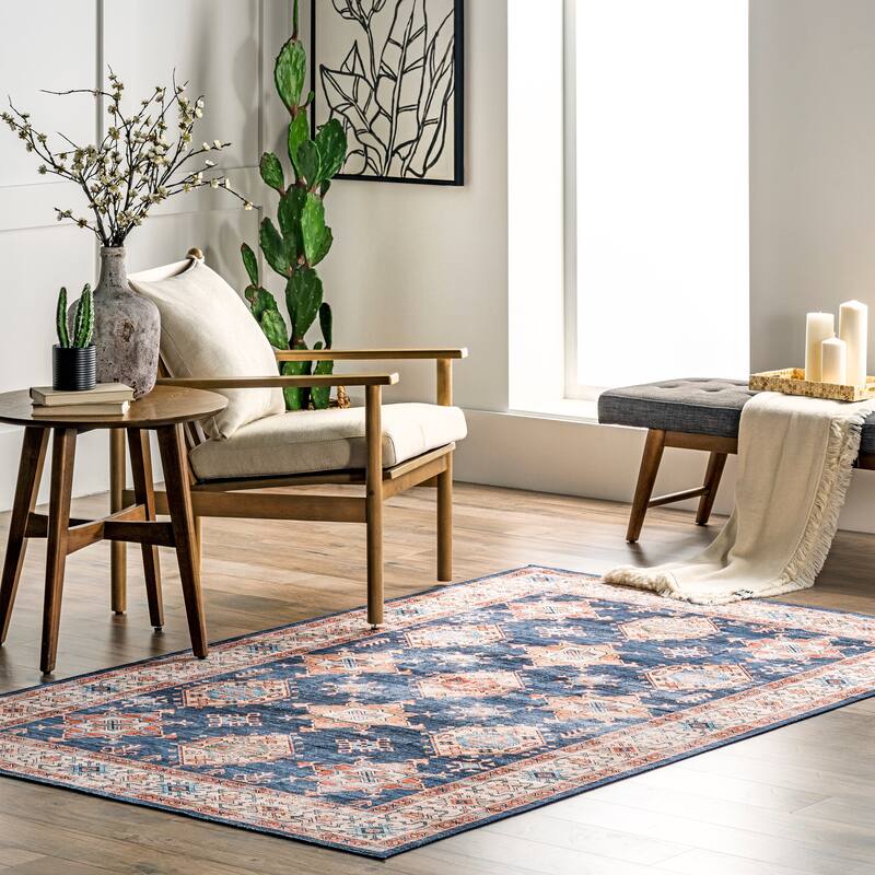 Nuloom Finley SpinClean Machine Washable Vintage Distressed Area Rug